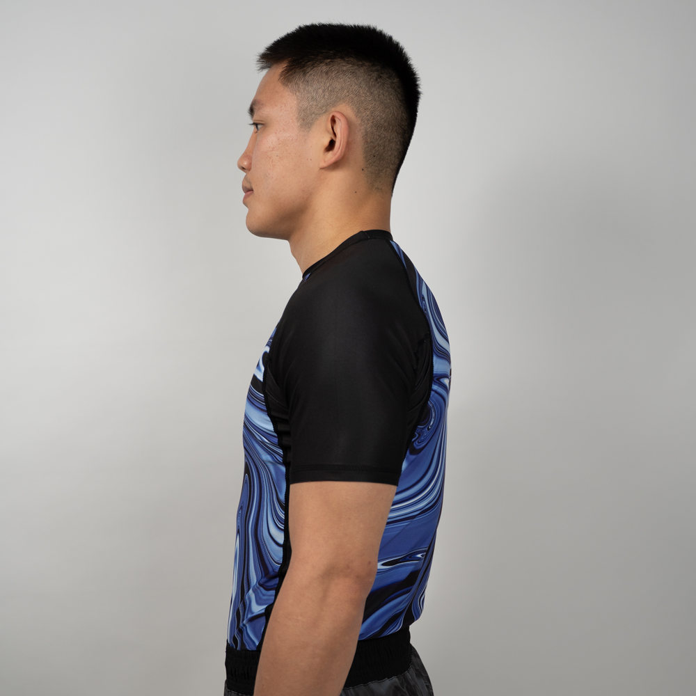 MA1 Liquid Blue Short Sleeve Rashguard - product photo 3