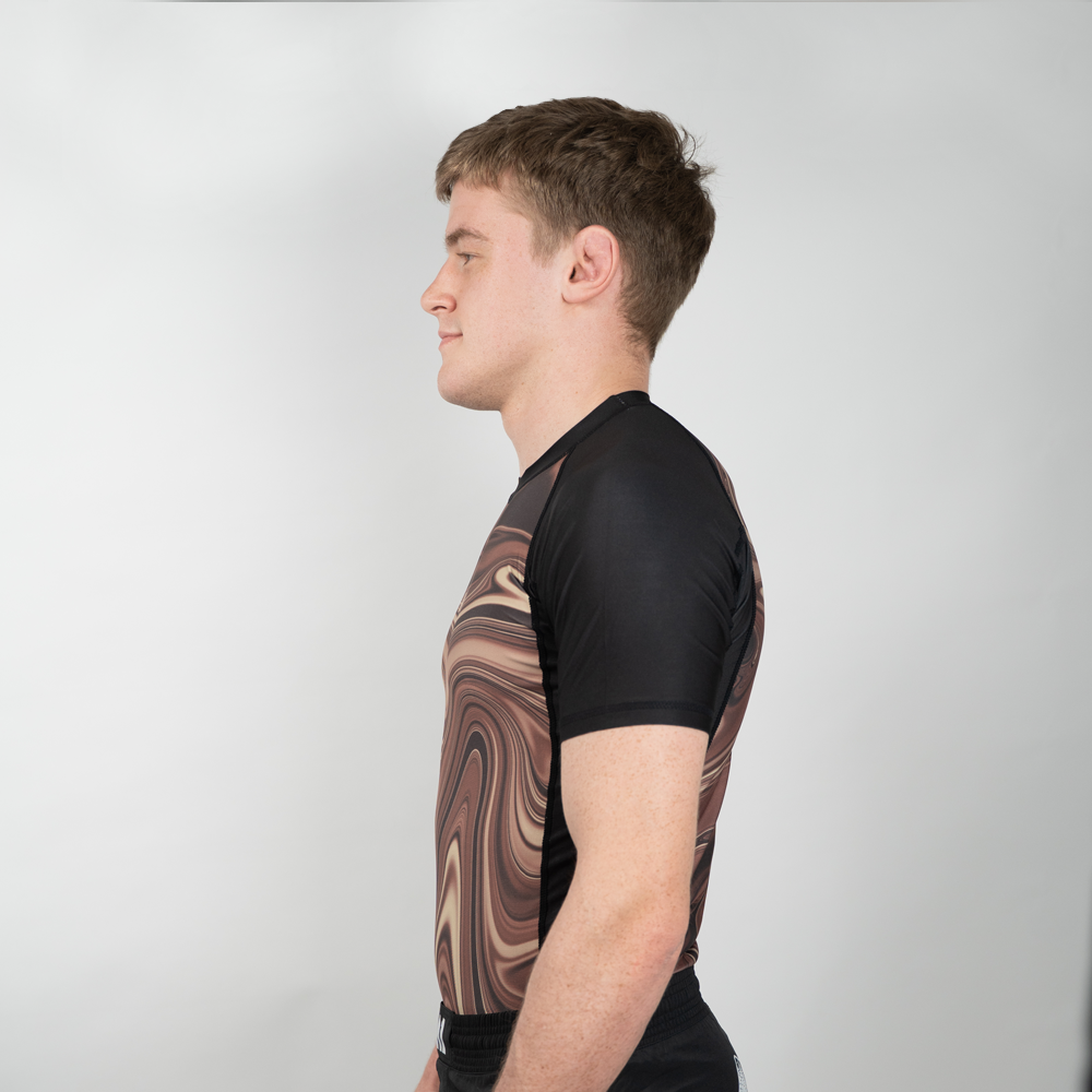 MA1 Liquid Brown Short Sleeve Rashguard - product photo 4