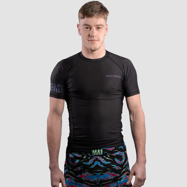 MA1 Camo Fire Logo Rash Guard | Black Short Sleeve – MA1 Combat US