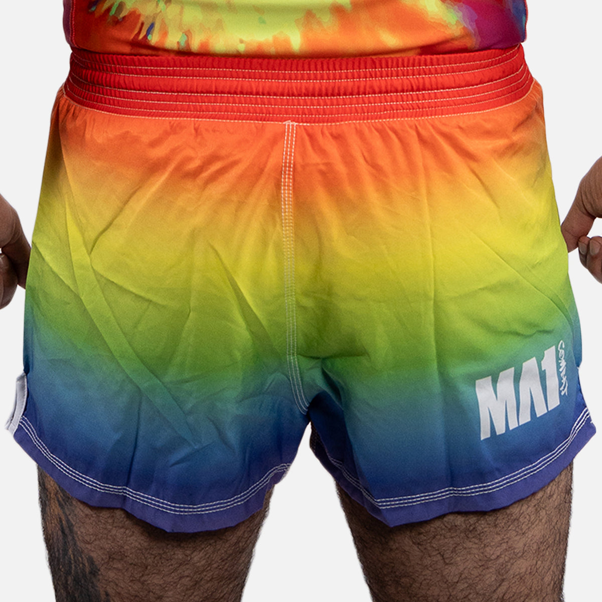 MA1 Rainbow Slim Fit High Cut MMA Shorts - product photo 5