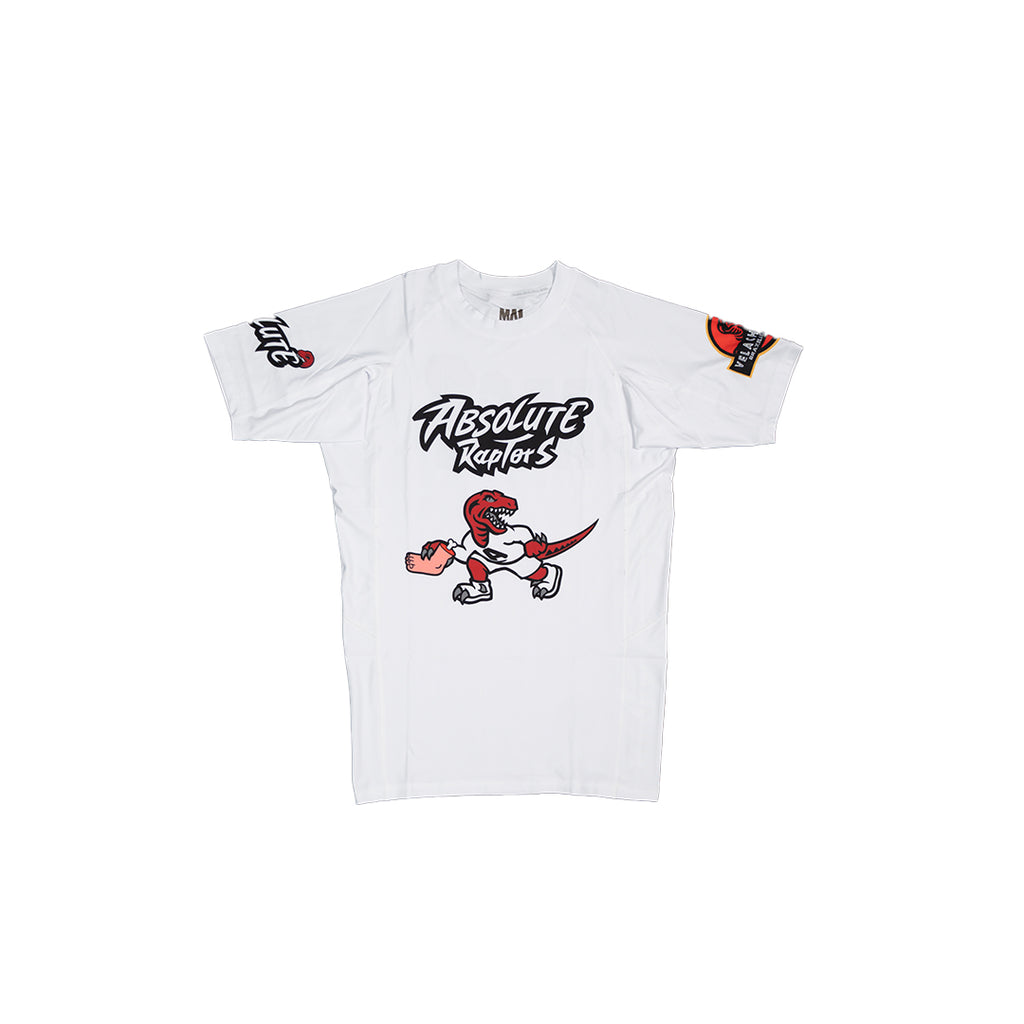 MA1 Absolute Raptors White Short Sleeve Rashguard