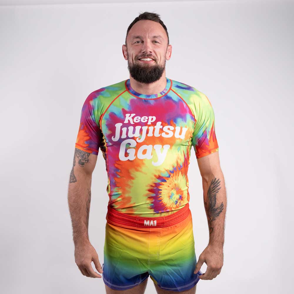 MA1 Keep BJJ Gay Tie Dye Short Sleeve Rashguard - product photo 2