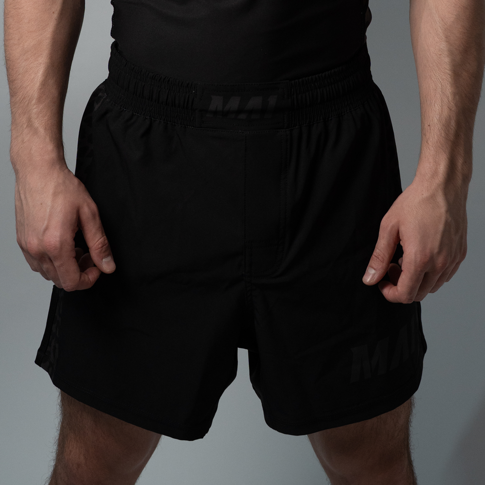 MA1 Black Jag Hybrid Cut MMA Shorts
