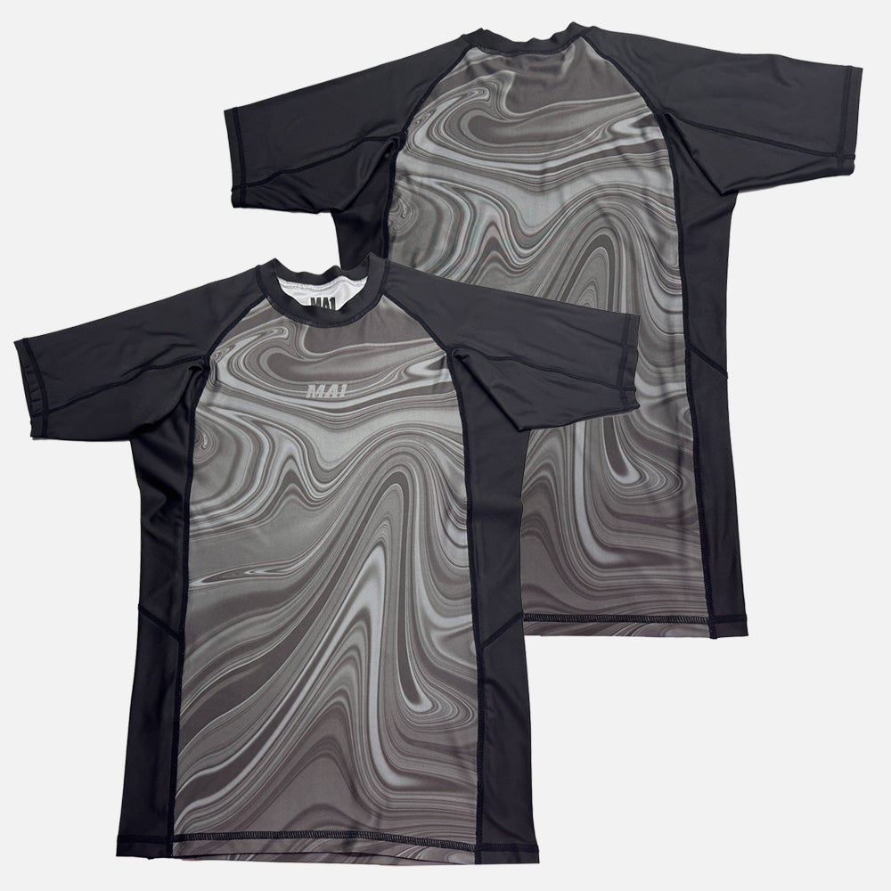 MA1 Liquid Black Short Sleeve Rashguard, product view