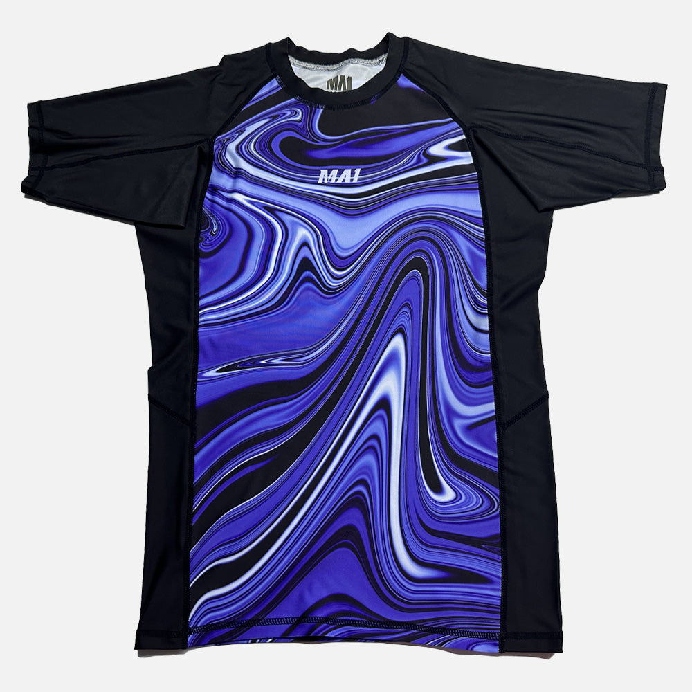 MA1 Liquid Blue Short Sleeve Rashguard - product photo 13