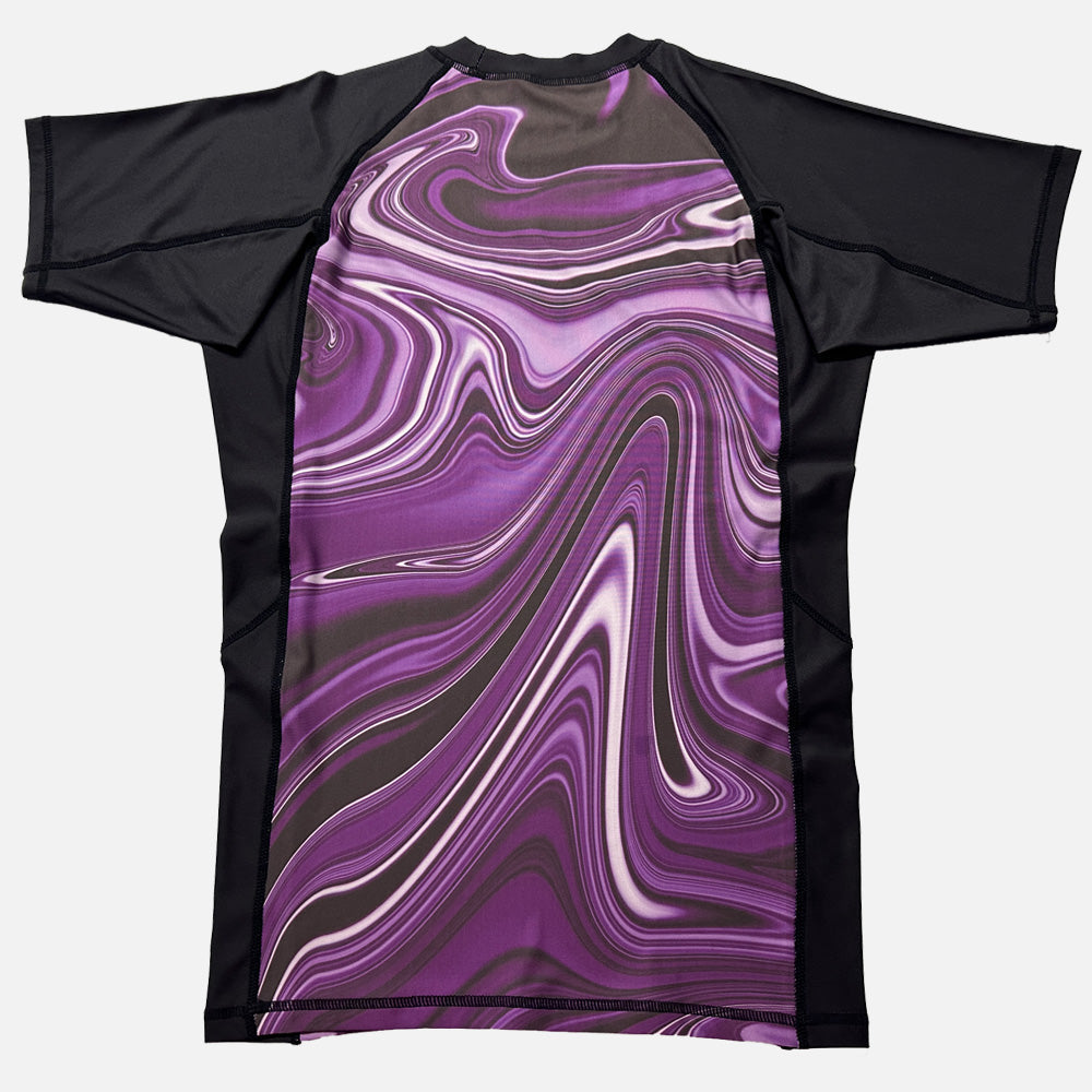 MA1 Liquid Purple Short Sleeve Rashguard, rear view