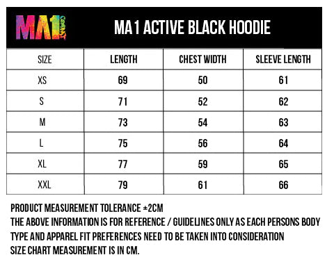 MA1 Active Black Hoodie