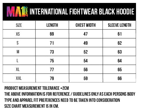 MA1 International Fightwear Black Hoodie