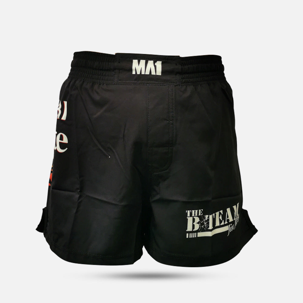B-Team - Mexican Ground Karate Black High Cut MMA Shorts - product photo 2