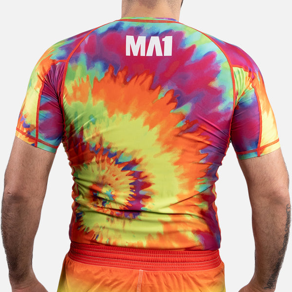 MA1 Keep BJJ Gay Tie Dye Short Sleeve Rashguard