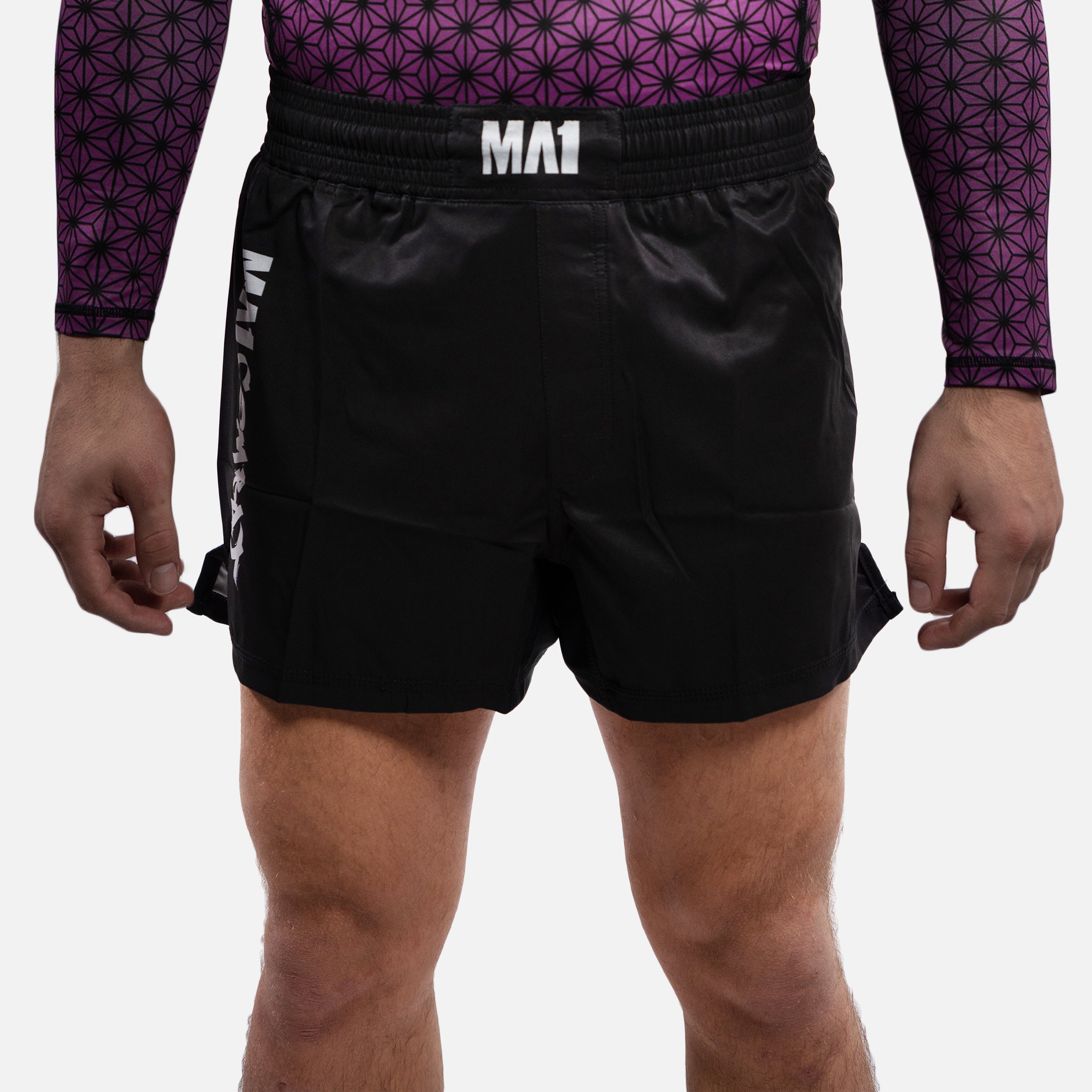 MA1 Combat Basic Black High Cut MMA Shorts