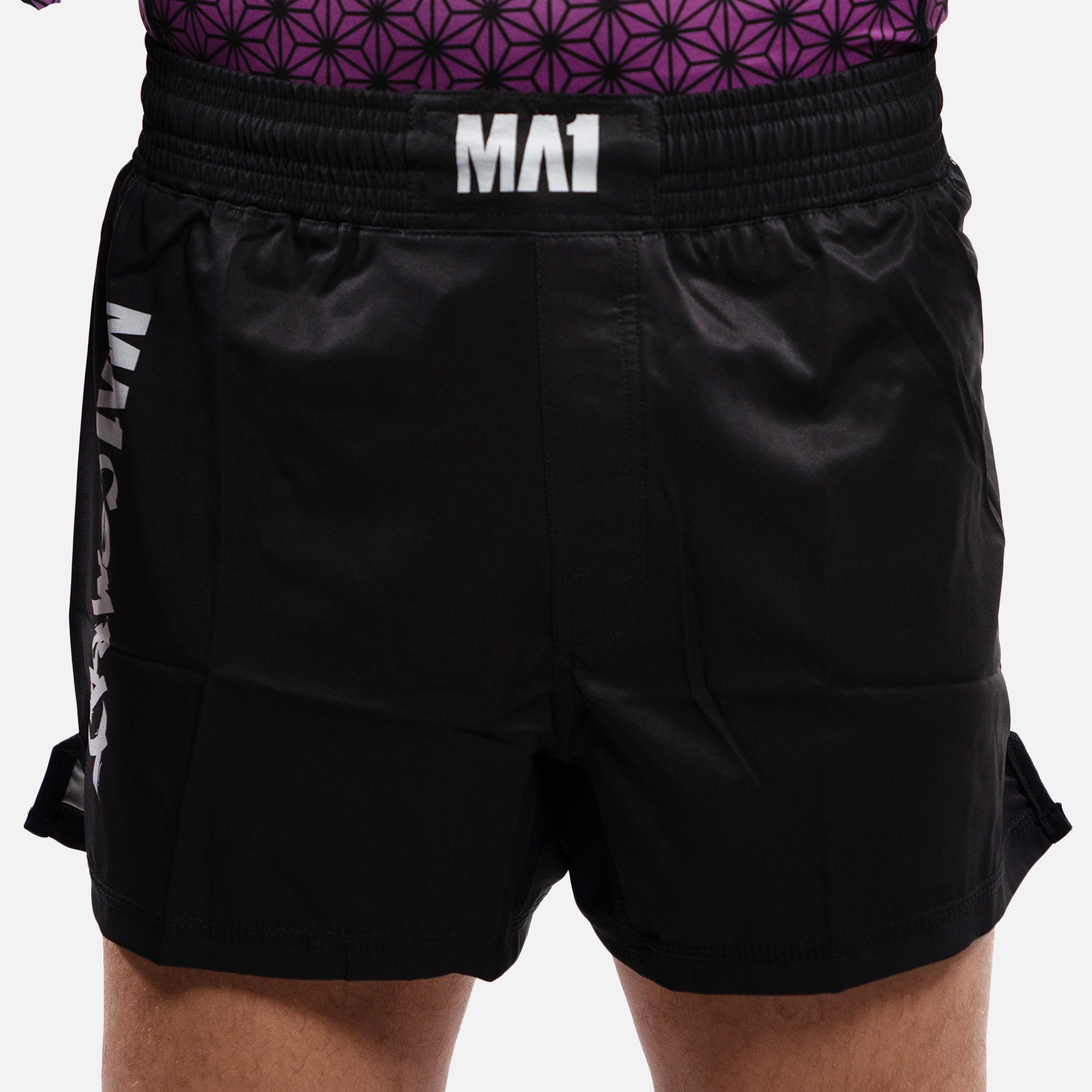 MA1 Combat Basic Black High Cut MMA Shorts