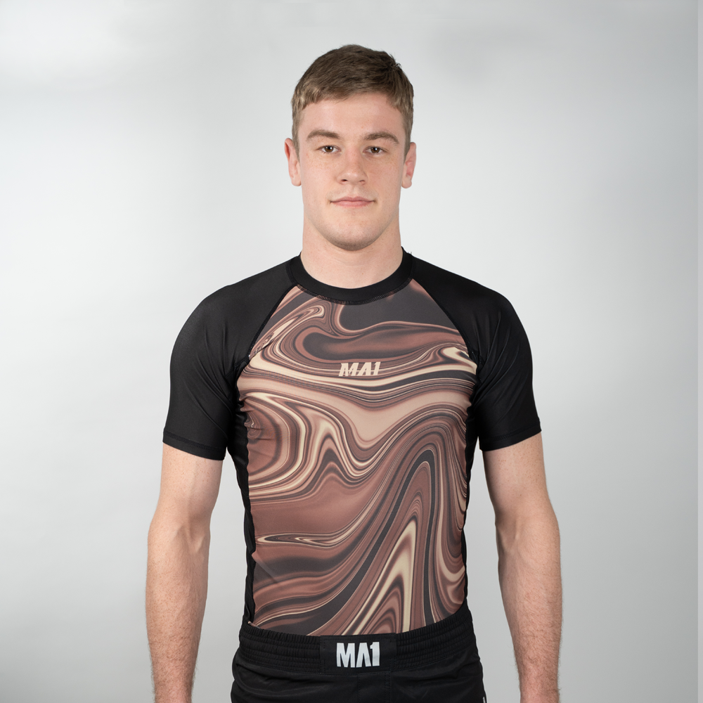 MA1 Liquid Brown Short Sleeve Rashguard - product photo 3