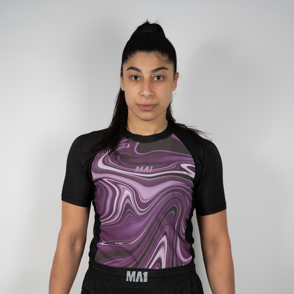 MA1 Liquid Purple Short Sleeve Rashguard - product photo 2