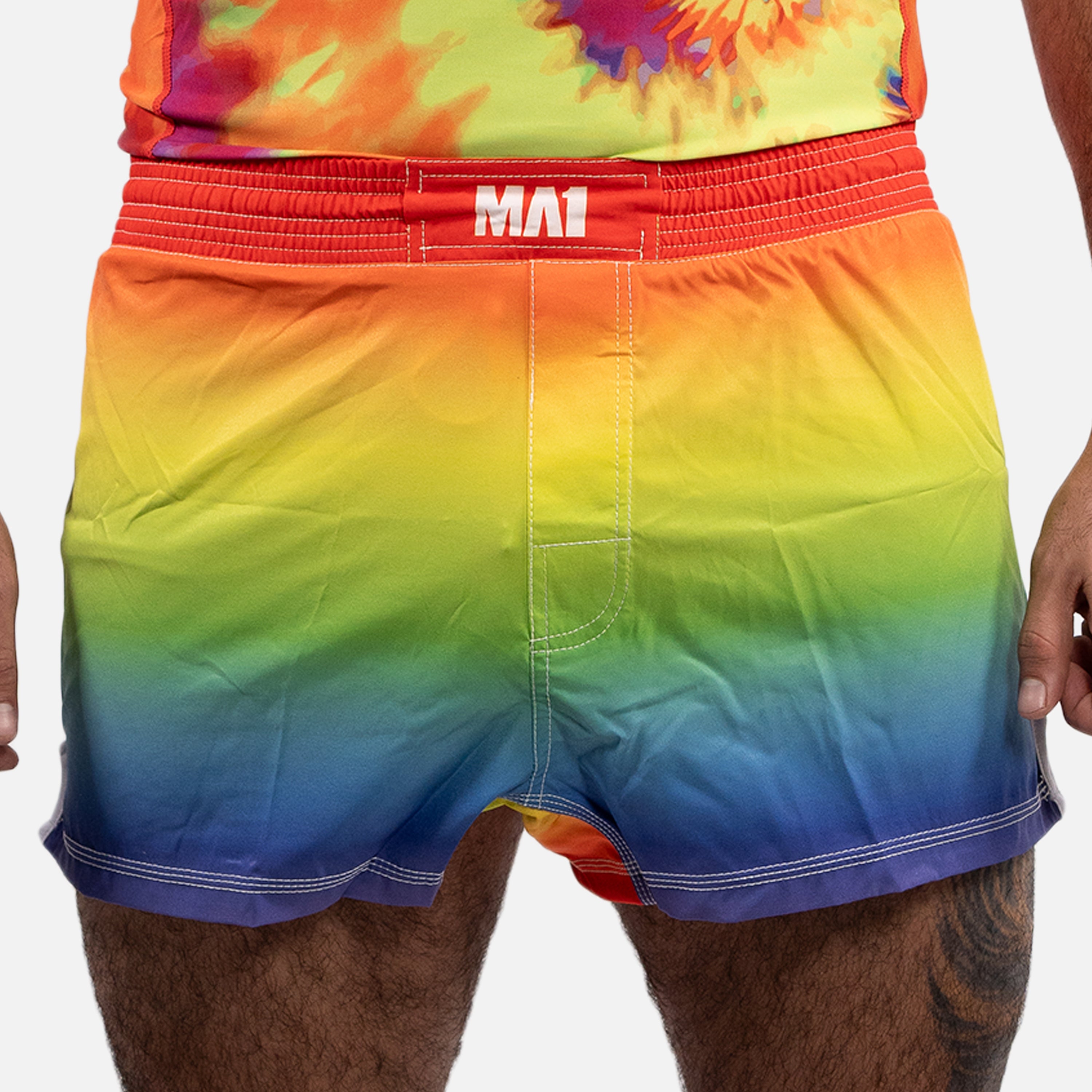 MA1 Rainbow Slim Fit High Cut MMA Shorts