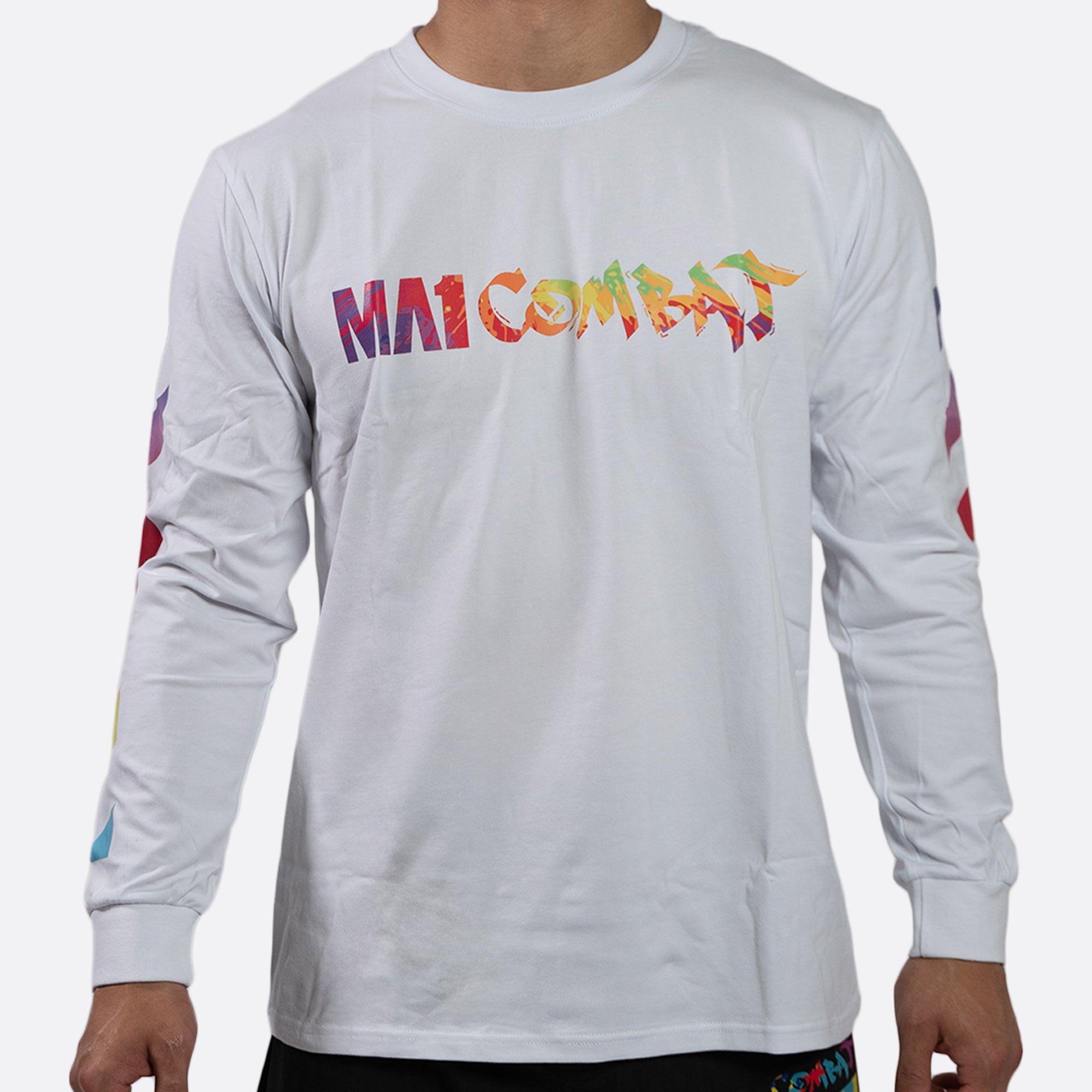 MA1 Combat White Color Splash Long Sleeve T-Shirt