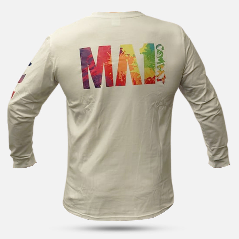 MA1 Combat White Color Splash Long Sleeve T-Shirt