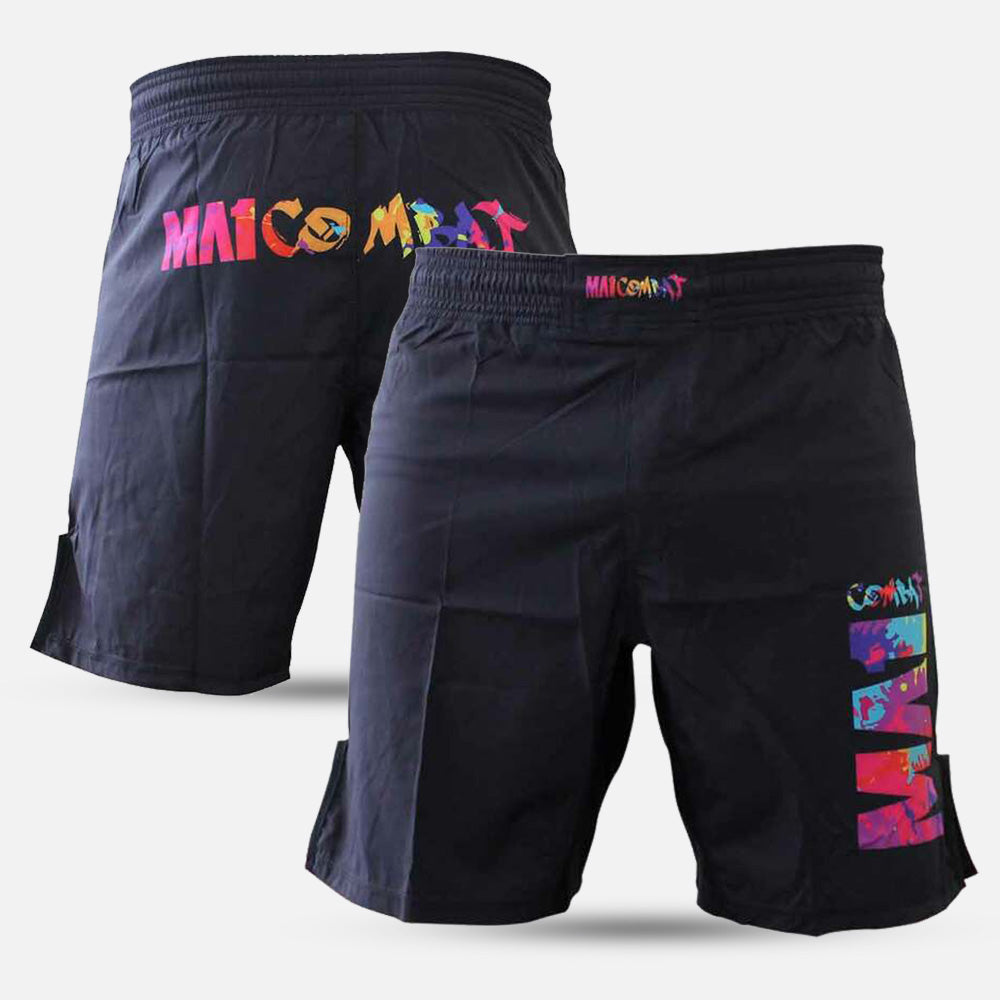 Mens Classic Premium Kombat Gear Boxing Shorts Full American Flag Pattern, L